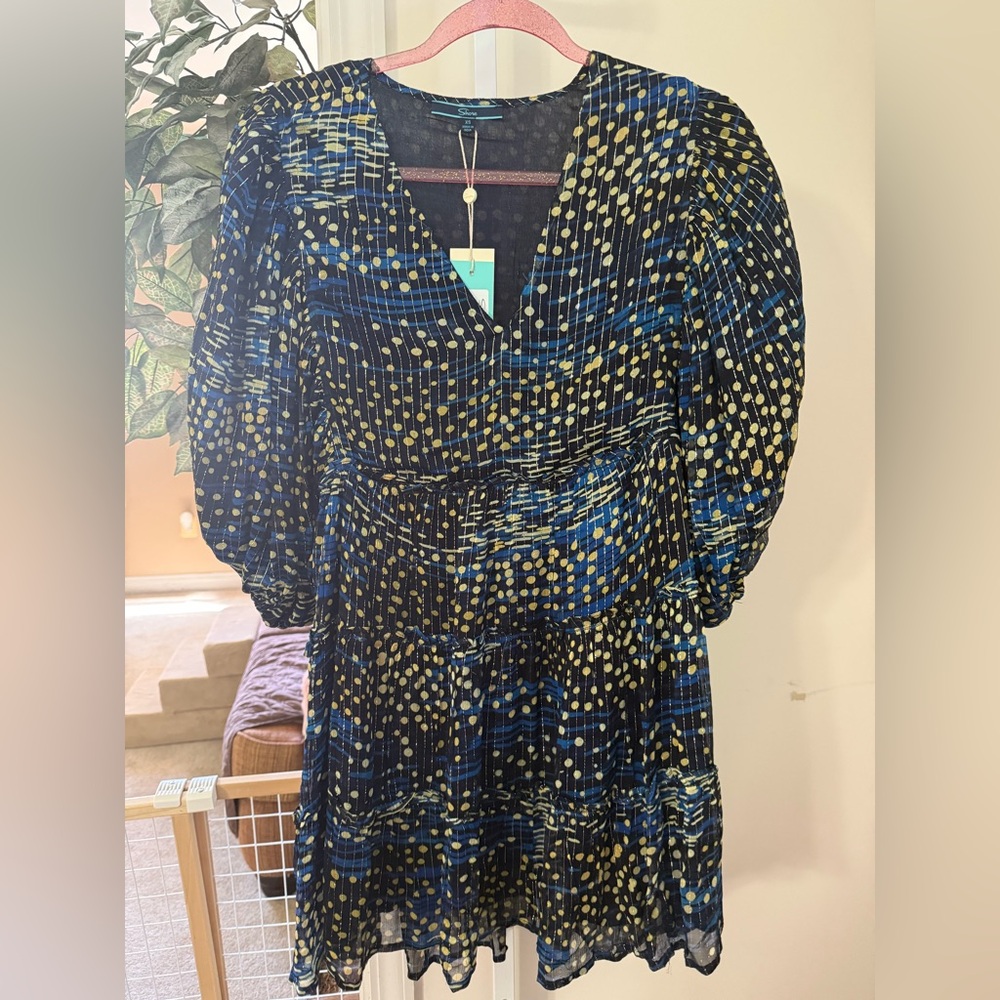 SHORE BRAND 3/4 SLEEVE CAMILA MINI DRESS. NWT. SIZE XS
